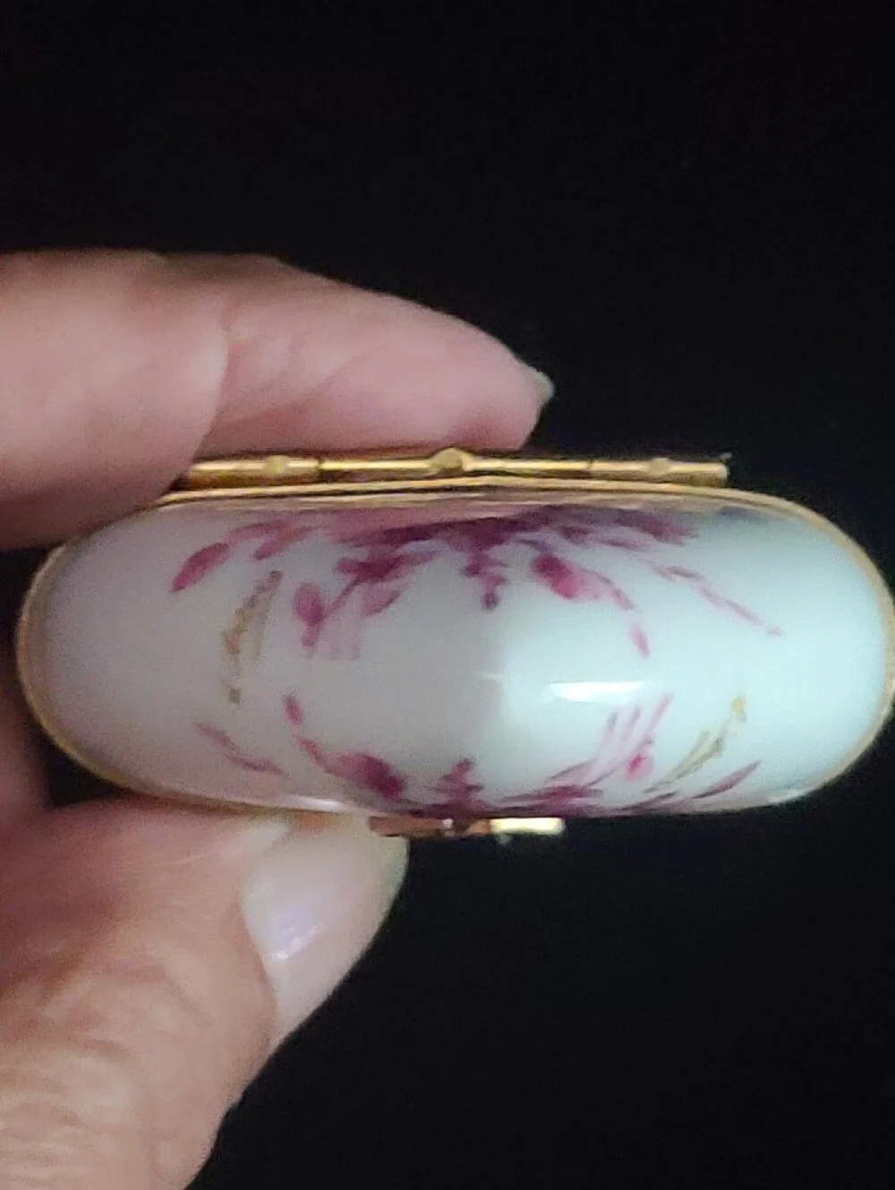 Vtg Ancienne Manufacture Royale d'Artois Limoges Heart Trinket Box Pink Roses